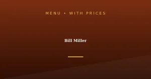 Bill Miller Menu With Prices