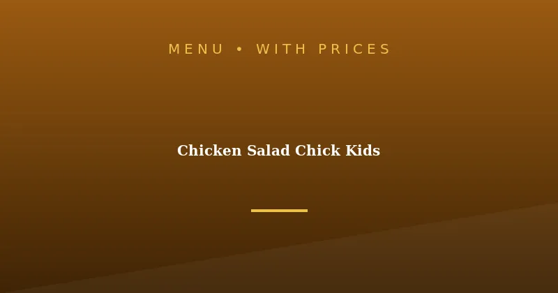 Chicken Salad Chick Kids Menu With Prices