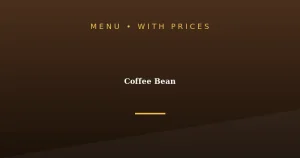 Coffee Bean Menu With Prices
