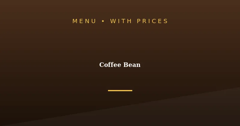 Coffee Bean Menu With Prices