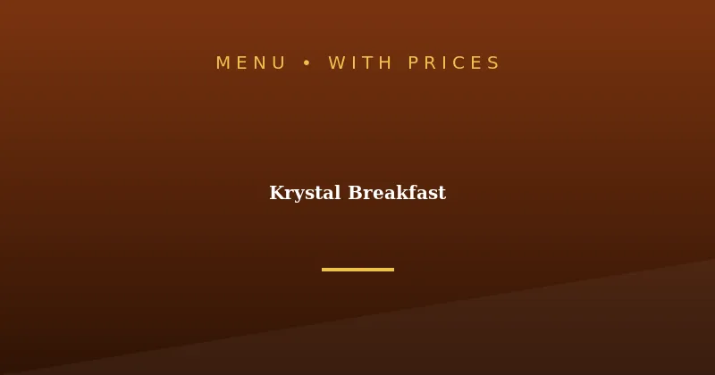 Krystal Breakfast Menu With Prices