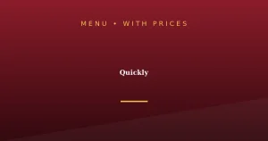 Quickly Menu With Prices