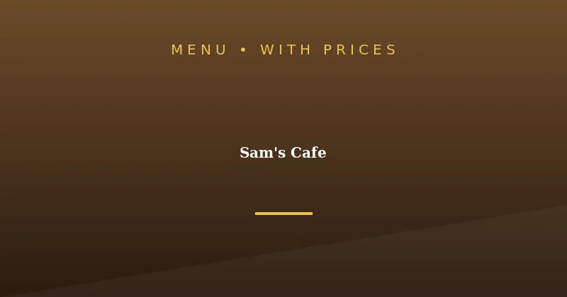 Sam’s Cafe Menu With Prices