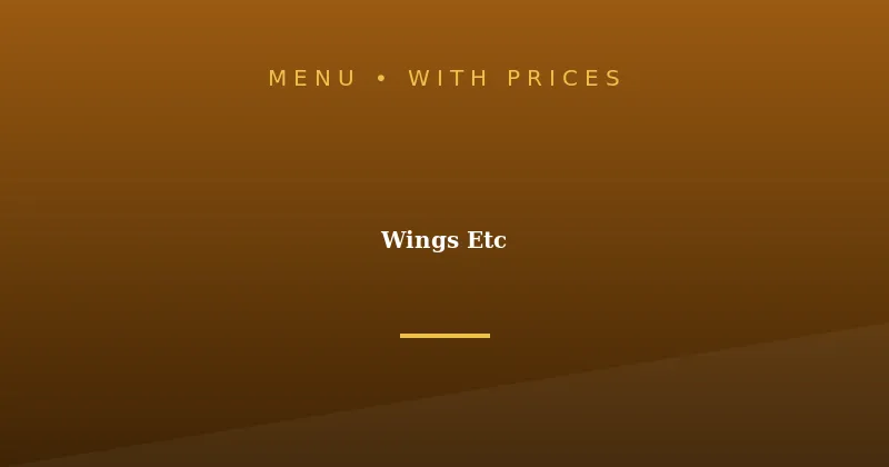 Wings Etc Menu With Prices